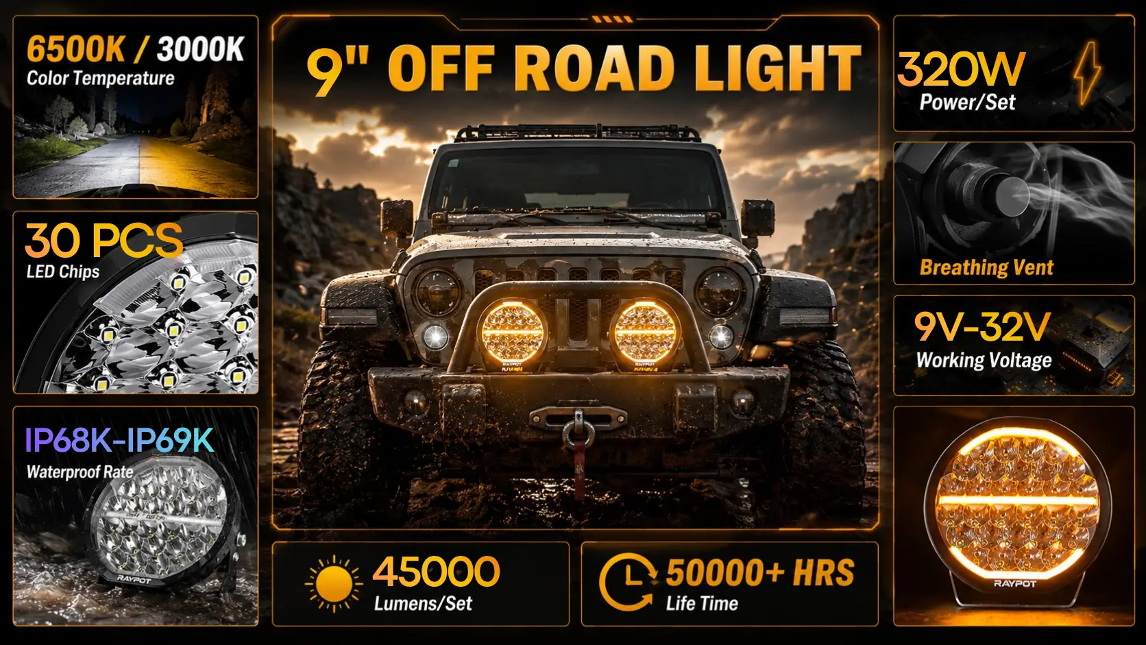 Neblineros proyectores lupa para 4x4